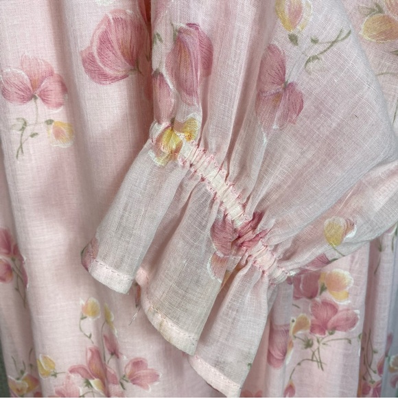Vintage 70s Pink Floral Prairie Maxi Dress - Picture 6 of 6